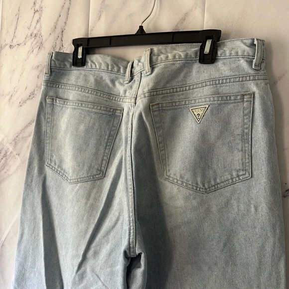 VTG EARLY 90S GUESS GREEN TAG HIGH WAIST DENIM JEANS 36/32 - Picture 11 of 14